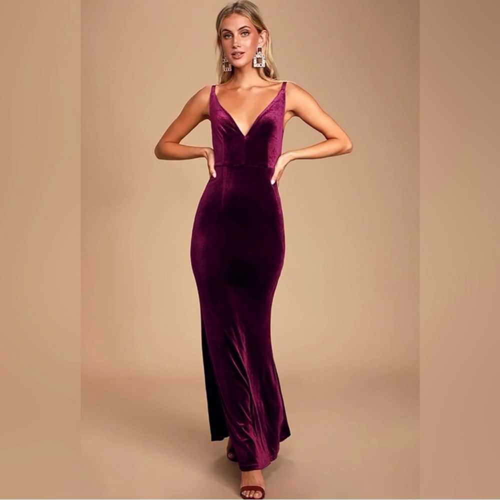 NWT Lulus Maxi Mermaid, Velvet Formal Dress